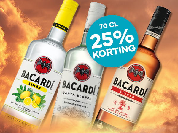 Bacardi met 25% korting